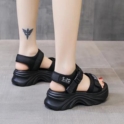 Модные сандалии на платформе Rimocy для женщин Лето 2025 Толстая подошва Женские сандалии для ходьбы Массивные Нескользящие Пляжная обувь Женщина