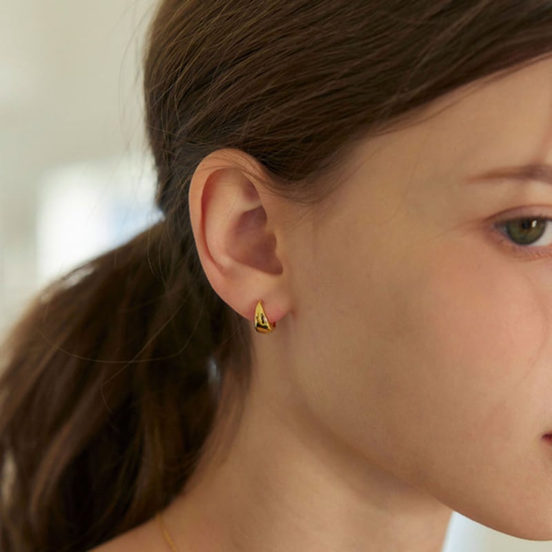 murmur [925silver]Mid con hoop earrings