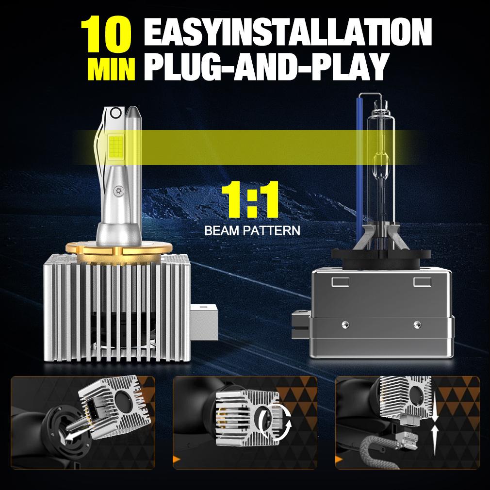 2 шт. D1S D3S светодиодные фары 360 светодиодов HID D2S D4S D5S D8S Canbus D1R D2R D3R D4R D5R D8R ксеноновые лампы турбо автомобильная лампа 110 Вт 70000 лм светильник Plug&Play