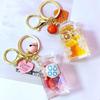 Cute Quicksand Bottle Resin Acrylic Marine Accessories Car Pendant Bag Charm Key Ring Keychain