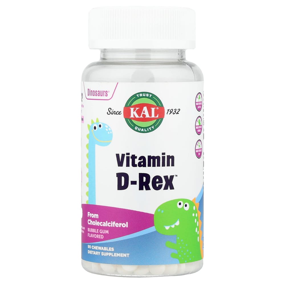 KAL Dinosaurs Vitamin D-Rex Bubblegum Chewable 90 Tablets