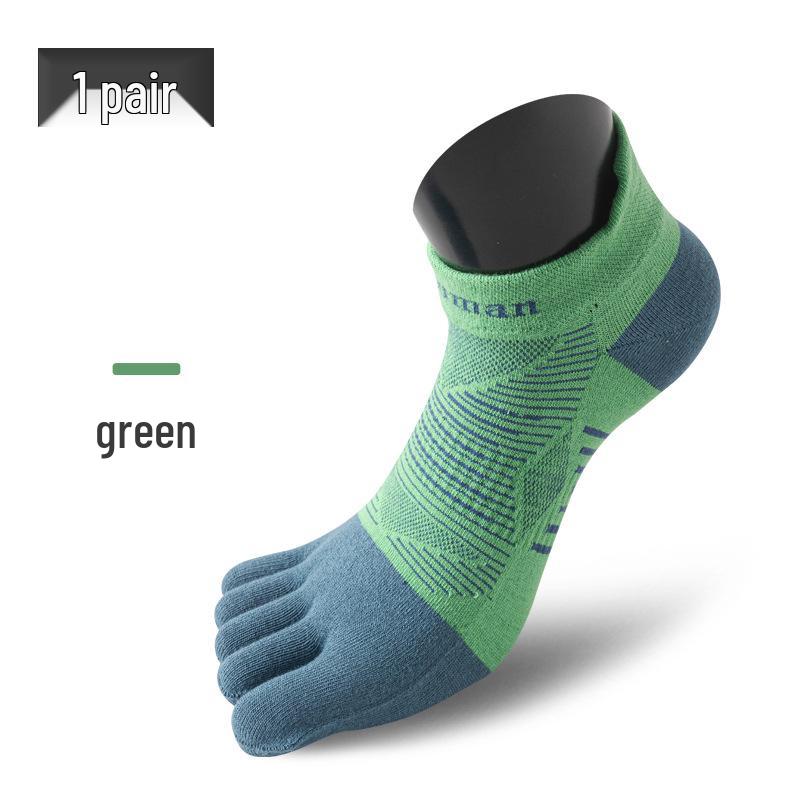 CoolMax Unisex Running Five-Toe Socks: Anti-Abrasion, Quick-Dry, Lycra, Thick, Split-Toe Design for Sports