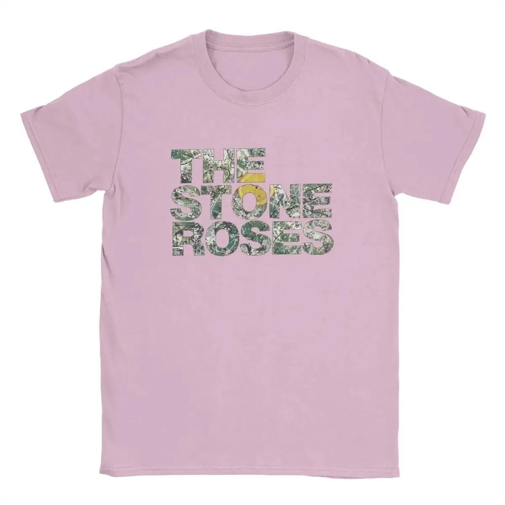 Футболки с логотипом Stone Roses для мужчин, чистый хлопок, забавная футболка с круглым вырезом, рождественский тур, футболка с коротким рукавом, летняя одежда