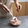 Cooking Equipment for Meatballs Meatball Spoon Maker Tool Stainless Steel Non-stick Scoop Kitchen Gadget Food Prep Long Wooden Handle Shaping