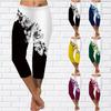 Pants Summer Yellow Butterfly Short Leggings Cropped Skinny 0Trousers Plus Size Leggins Ladies White Pansy Pants Cropped Pants For Women