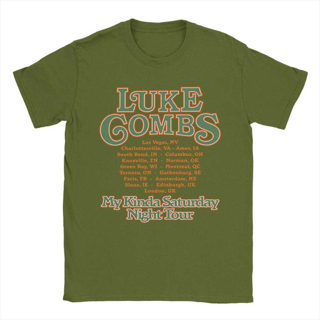 Luke Combs My Kinda Saturday Night Tour TShirt TShirts Short Sleeves YK Funny Tshirt Summer Pure Cotton Oversized Tees