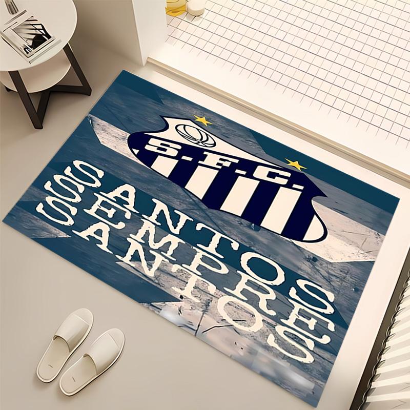 1pc Santos SFC logo Print Area Rug - Soft, Washable Non-Slip Indoor Mat, Living Room, Home Office Decorative Rug,Office Decorative