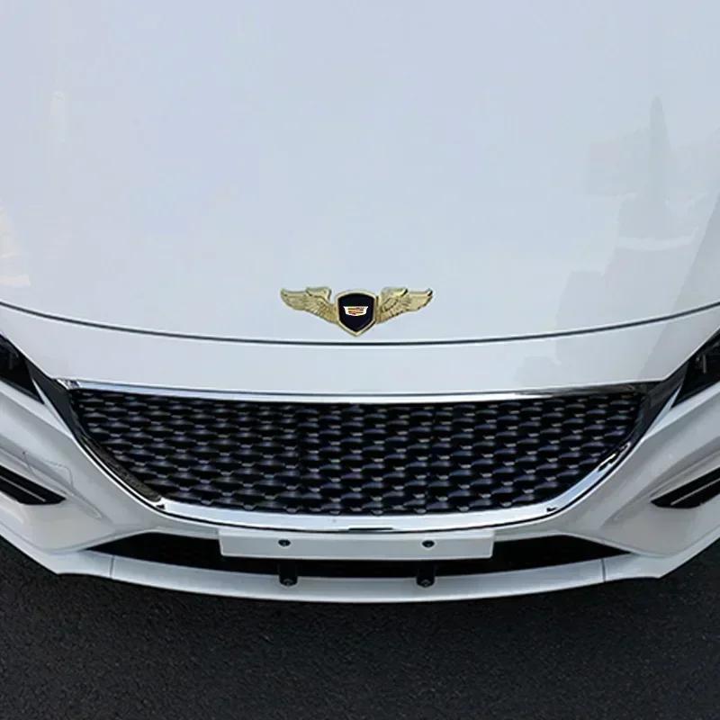 AABHV1 Alloy Car Bonnet Cover Front Emblem Badge Sticker for Cadillac Seville XT4 CT4 SLR STS EXT CTS Escalade CT5 Coupe Accessories