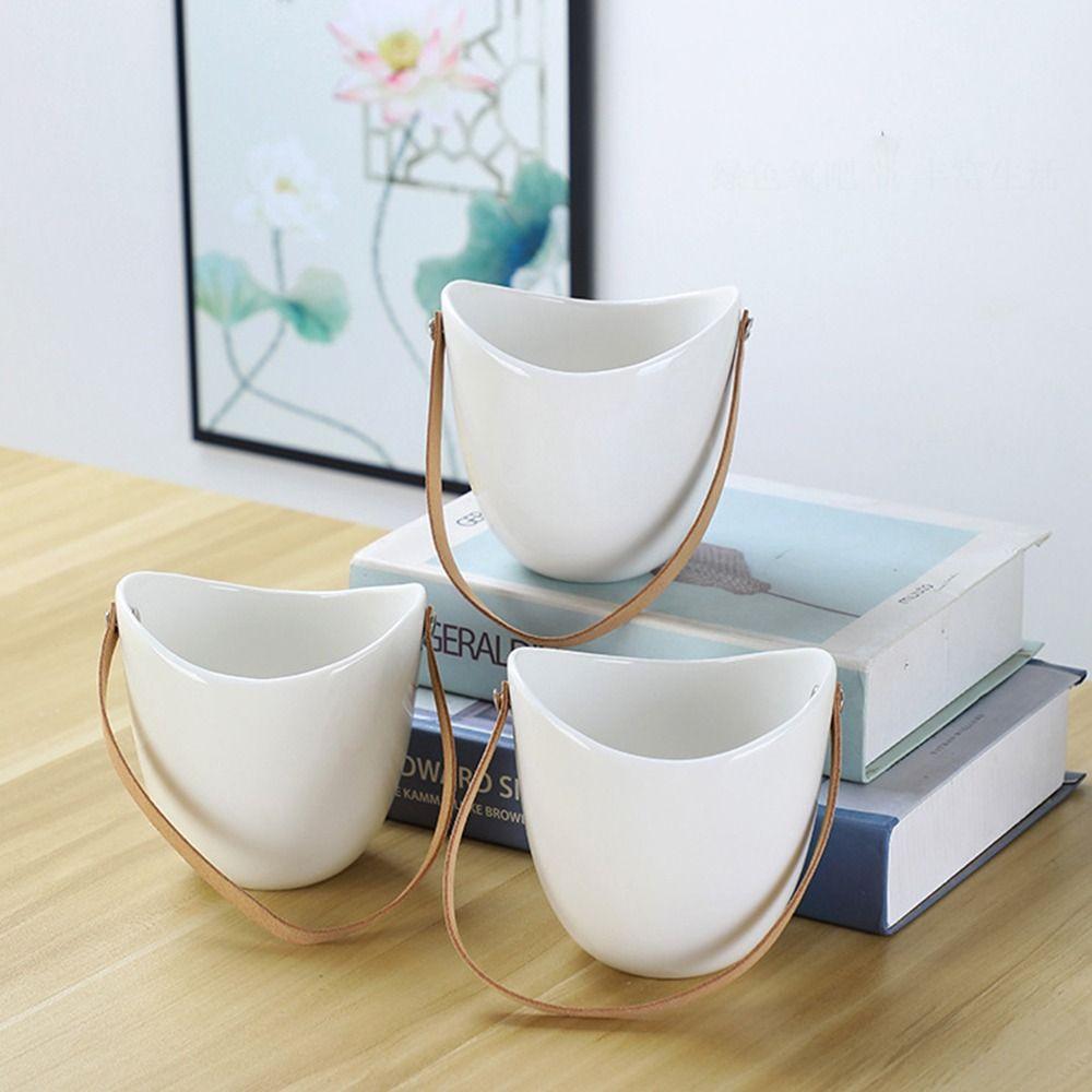 Hydroponic Hanging Flower Basket Ceramic Planter Holder Durable Wall Hanging Flower Pot Balcony