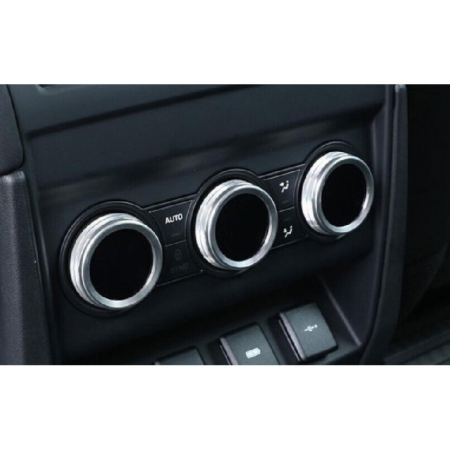 Fit For Defender 110 - Silver Aluminum Rear AC Knob Ring Cover Trim 3pcs