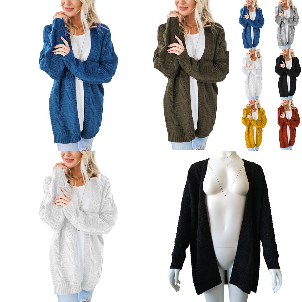 Fashionable Casual Knitted Sweater With Loose Long Sleeve Women Cardigan