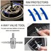 15 Inch Tire Iron Spoon Lever Kit With Rim Protectors And Multi-Function Valve Tools For Car & Motorcycle Tire Repair Tools