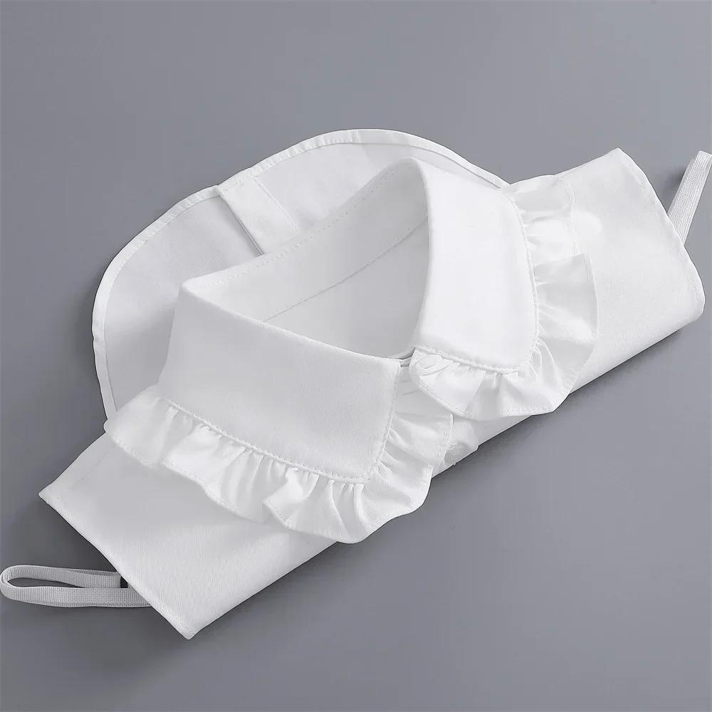 Women Fake Collar Shirt Ruffles Lapel Detachable Shirt Collar Girls Sweater False Collar Blouse Clothes Accessories Tie Faux Col