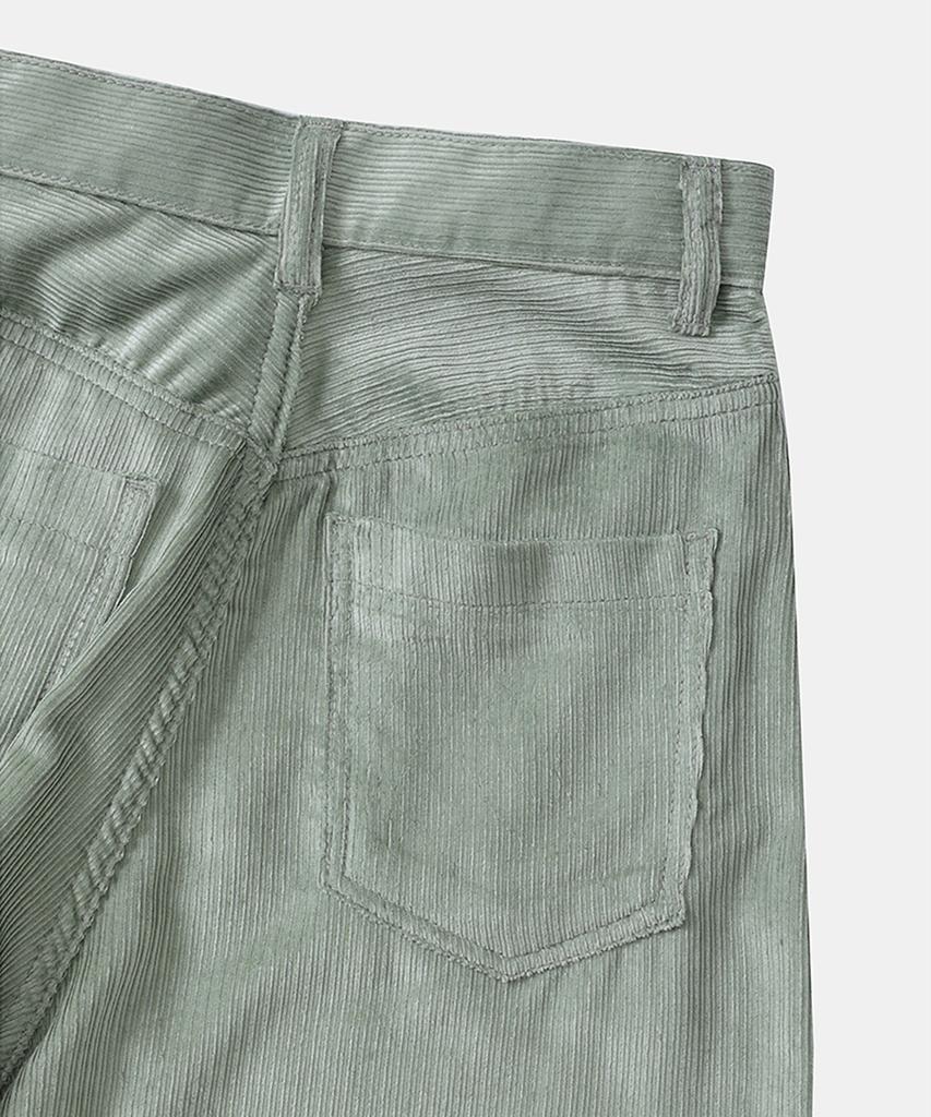 NOIRER FOR WOMAN Tencel-Ribbed Wide Pants (Pale Green)
