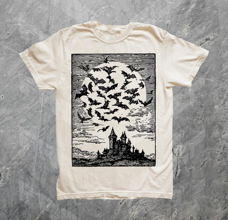 90s Medieval Bats Graphic Vintage Retro TShirt Full Size S3XL Unisex T-Shirt