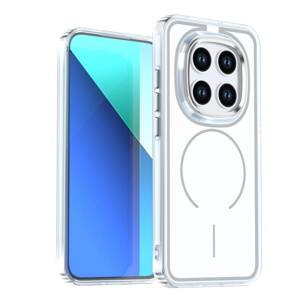 Матовый Чехол-Броня с Цветными Вставками из PC для Xiaomi Redmi Note 15 Pro+ Магнитный Беспроводной Зарядки Металлическая Линза Ударопрочный