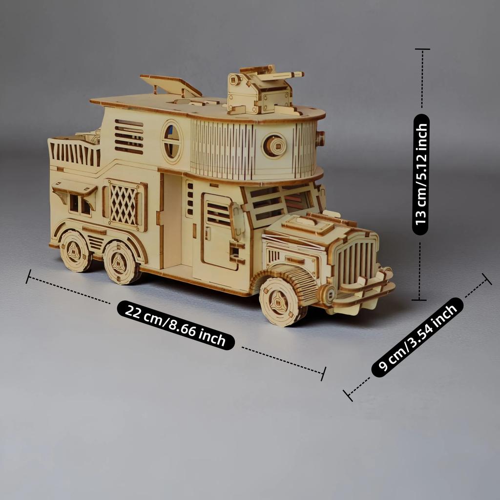 3D деревянная головоломка, модель автодома для сражений, модель для самостоятельной сборки, Апокалиптический мех-танк, 3D модель-головоломка, бронированная машина