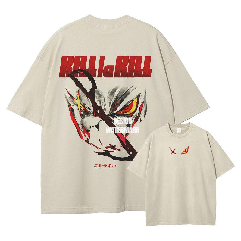 Аниме KKill La Kill Футболки Оверсайз Винтажные Стиранные Матои Рюко Футболка Манга Уличная Одежда Сацуки Футболка для Мужчины Хлопок