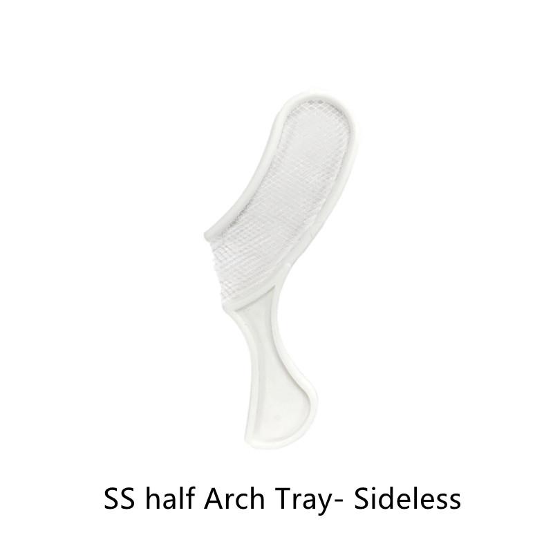 40Pcs/Set Dental Bite Impression Trays Triple Registration Net Denture Tray With Mesh Disposable Plastic Teeth Holder Half Arch