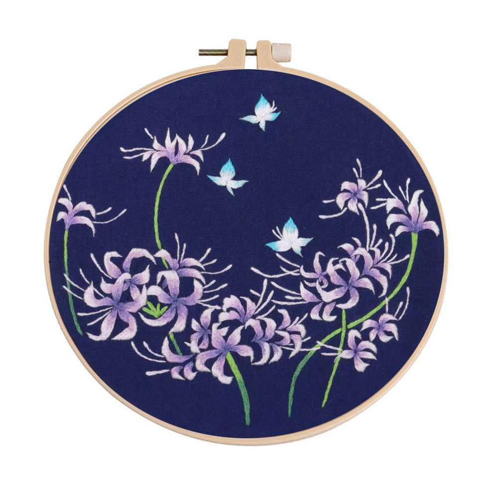 DIY Material Pack With Hoop Cross Stitch Embroidery Kit Bouquet Flower Needlecraft Needlework