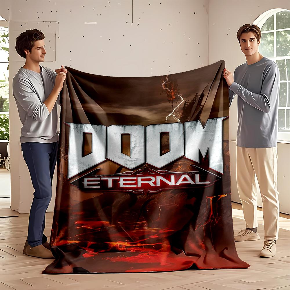 DOOM Eternal Lava Landscape Design Blanket Flannel blanket for bedroom, living room, sofa, and nap sofas.
