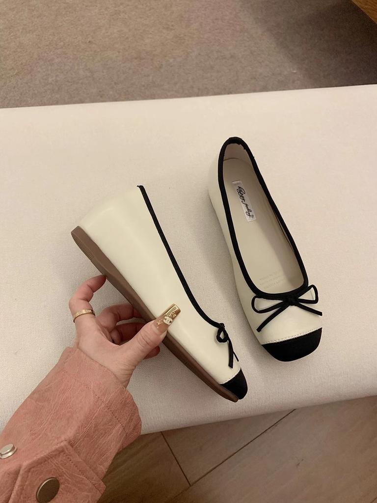 Французские ретро-туфли на мягкой подошве, серебристые женские туфли, осенние туфли, вечерние туфли с бантом, красные балетки