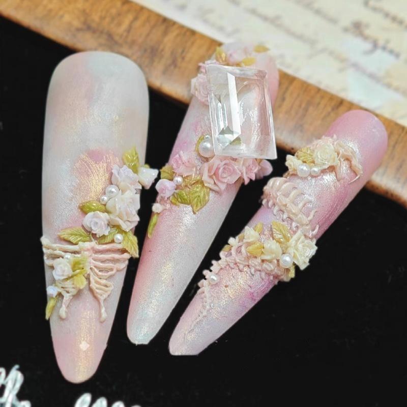 1 шт. 3D форма змеиной кости, аксессуары для украшения ногтей, дизайн своими руками, силиконовые декоративные шаблоны для нейл-арта, форма для ногтей