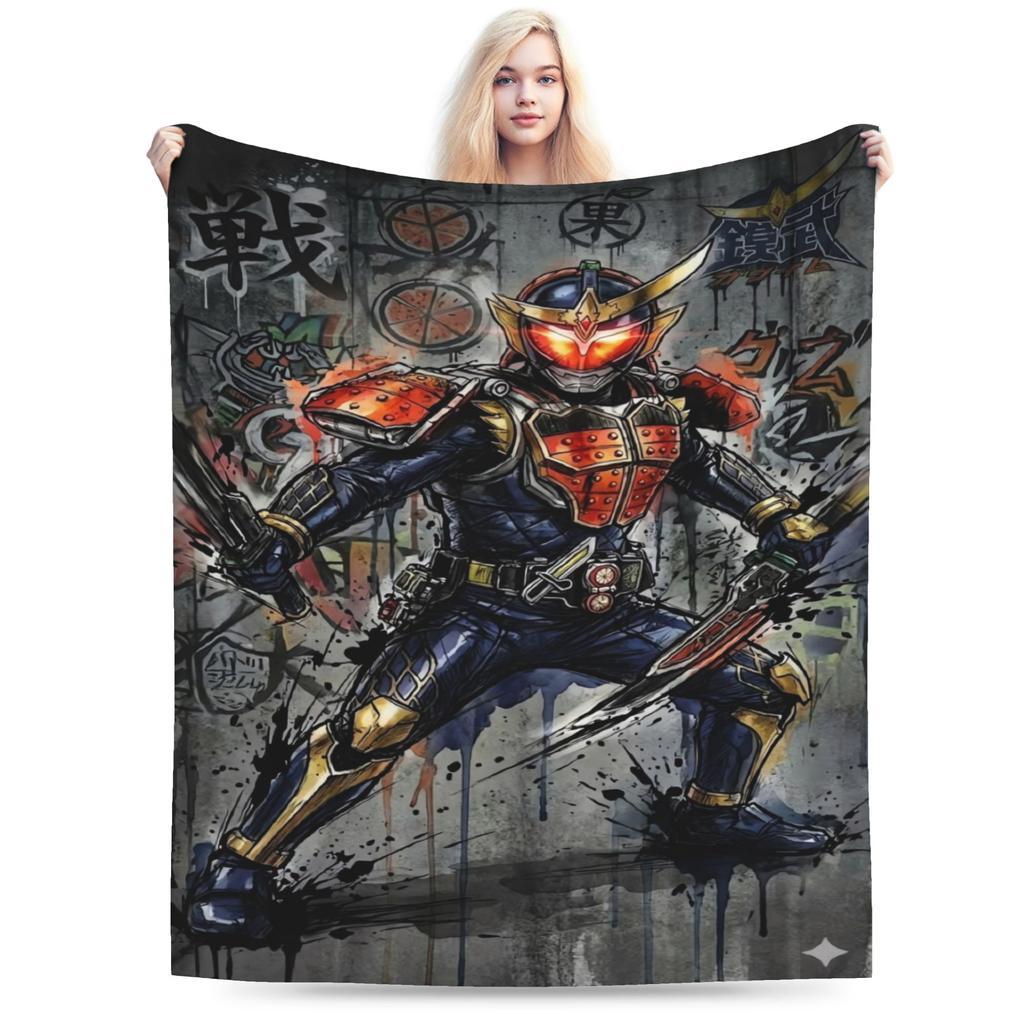 Kamen Rider Warm Soft Blankets Boy Girl Plush Throw Blanket Novelty Home Decor Flannel Bedspread Sofa Bed Cover