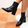 Eilyken Spring Autumn Design Black Belt Buckle Women Ankle Boots Fashion Zipper Pointed Toe Square Heels Short Booties Shoes