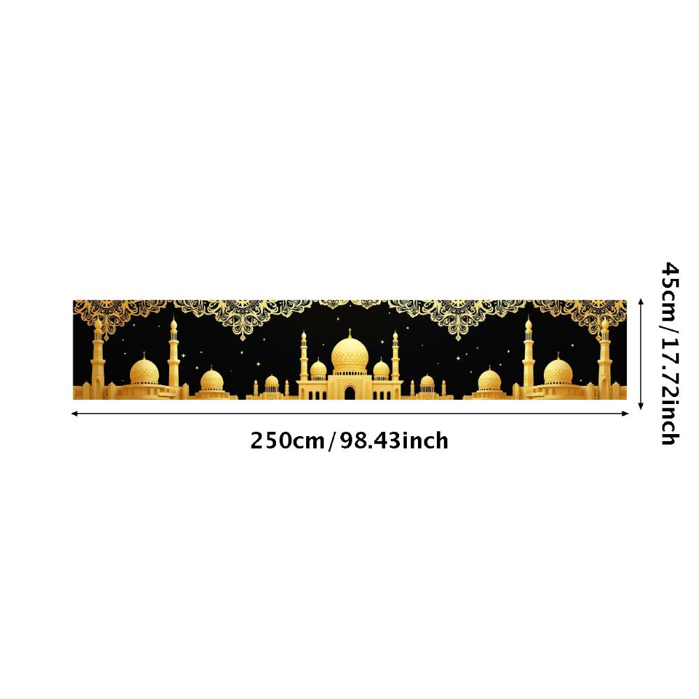 Исламская мечеть Большой гобелен для Рамадана Ид Мубарак Фон для молитвы Занавески Настенный декор Мусульманский пейзажный баннер
