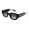 Temple Logo Injection Moulded Square Sunglasses Men's Black