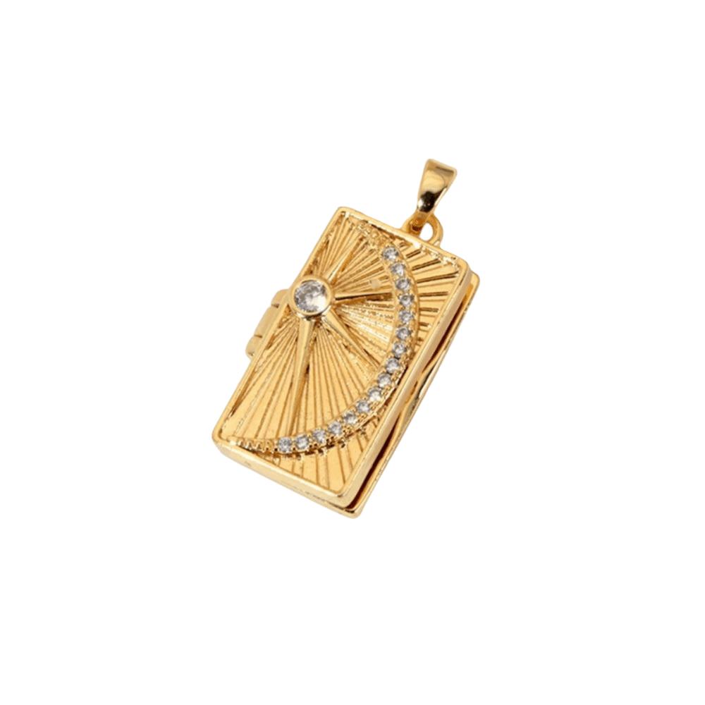 Zircon Photo Box Pendant Foldable Design Couple Chain Pendant Personalized DIY Accessories Gifts