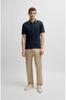 BOSS Slim Fit Cotton Polo Striped Size M Men's Shirt, Navy, Collar,