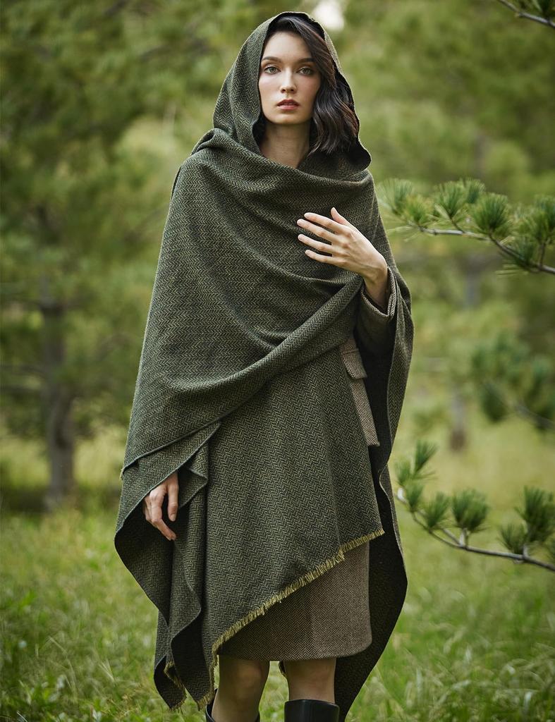 BEAUTELICATE Плащ-пончо с капюшоном до колена на каждый день для косплея, женский, большой, длинный, накидка, плащ, защита, унисекс, для использования,