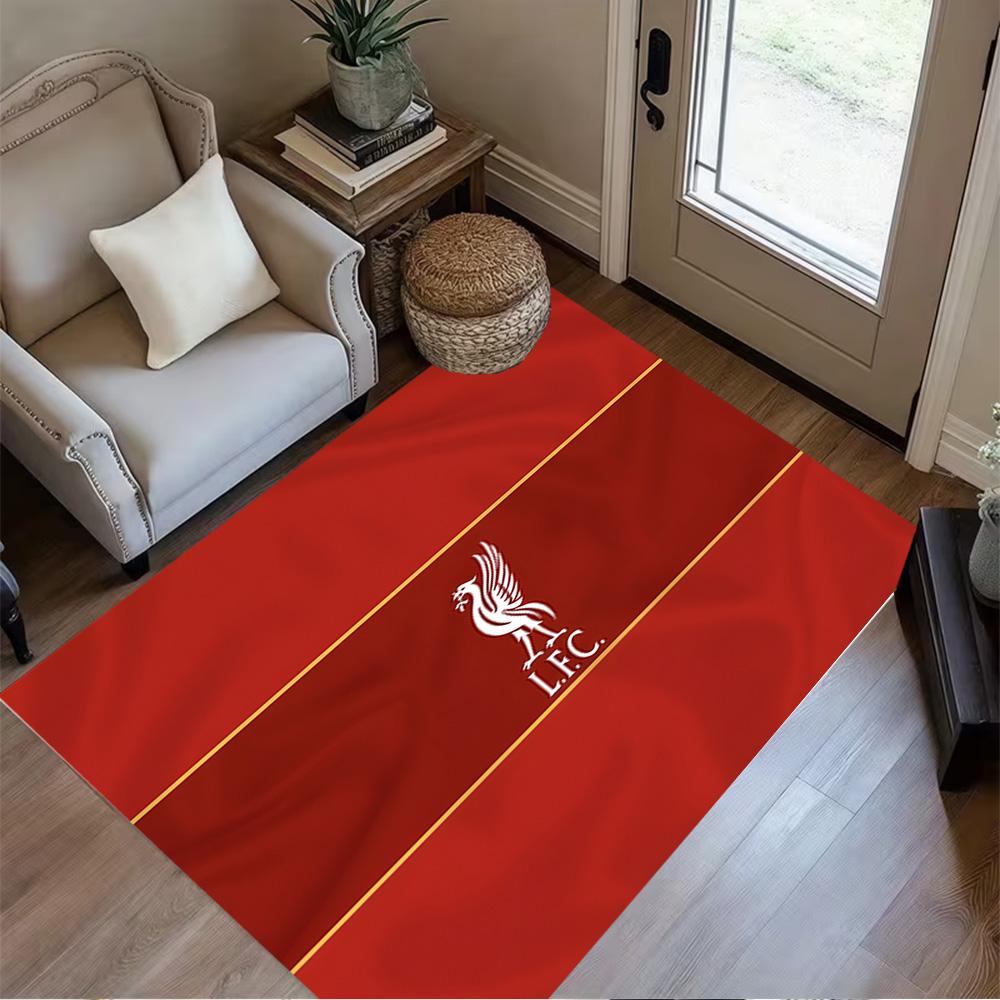 Liverpool Fc Crest Area Rug Perfect for Entryway Balcony Bedrooms Outdoor Anti-slip Rug Decorate Offices Birthday/Christmas Gift