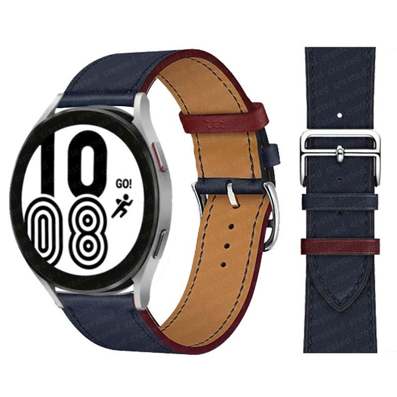 20mm 22mm Leather Band For Samsung Galaxy watch 5/6/pro/4/classic 44mm 40mm Active 2/3/S3/Huawei GT-2-Pro Bracelet watch 4 strap