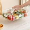 Eight-Compartment Transparent Food-Grade Storage Box for Salads and Spices