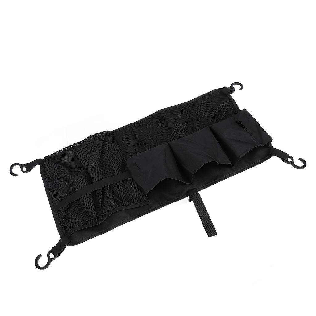 Camping Cart Side Storage Bag Oxford Cloth Multi Compartments Foldable Wagon Side Pocket Bag Black