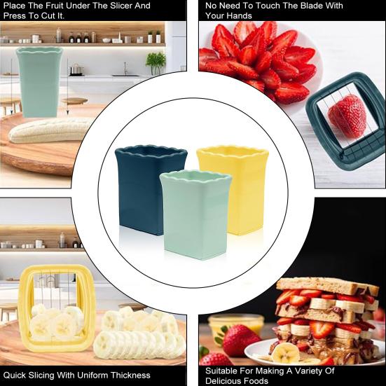 Фруктовый слайсер, резак для чашек, кухонный инструмент из нержавеющей стали для бананов, клубники, яиц, грибов, безопасный, легко чистящийся мини-слайсер, гаджет