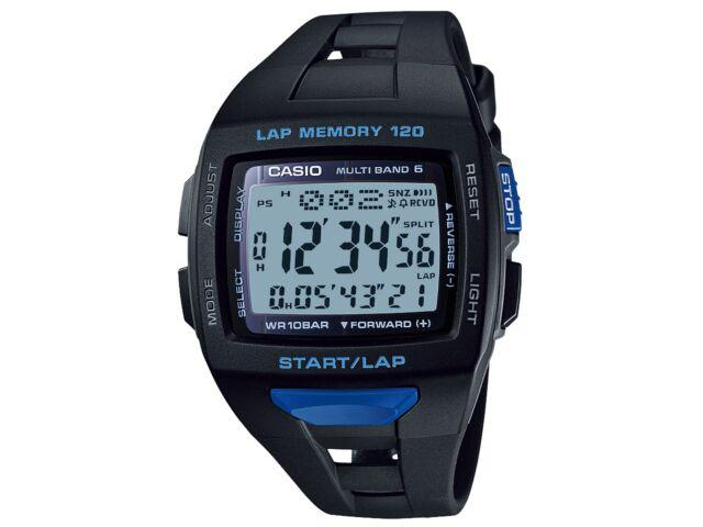 Casio Коллекция STW-1000-1BJH Солнечные радиочасы мужские черные/синие в блистерной упаковке