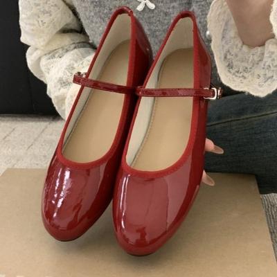 Мода Мода Туфли на низком каблуке Лето Новые Круглый носок Мелкий вырез Линия с Мягкая подошва Противоскользящие Ноские Туфли на квадратном каблуке