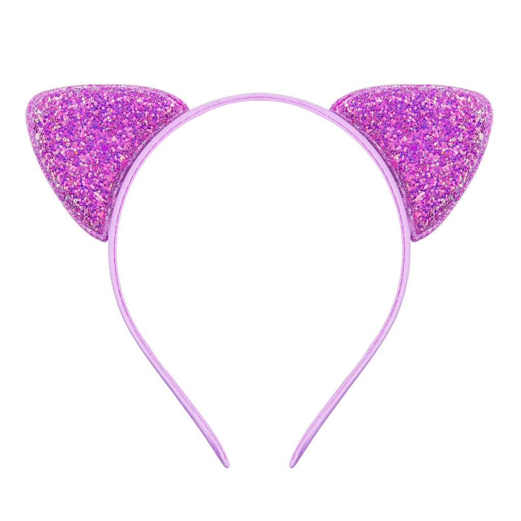 Glitter Cute Cat Ears Headband Kitty Headband Women Girls Kids Sparkly Hair Metal Hoop Shiny Hair Bands Hair Accessories