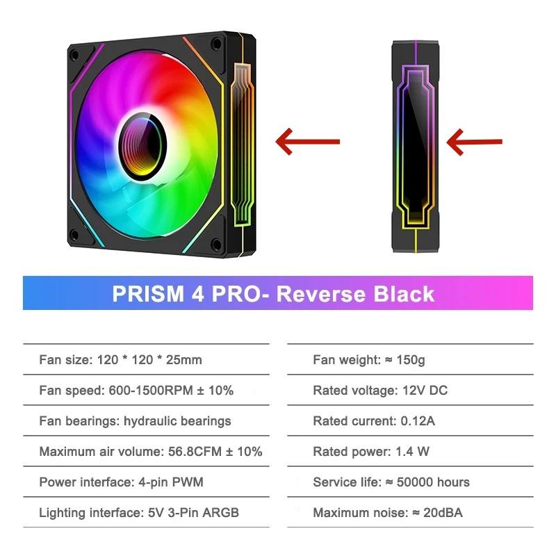 5 Computer Case Fans 120mm ARGB 12V 4Pin PWM Cooling Fan 5V 3PIN Infinite Mirror Light Effect CPU Cooling Fan