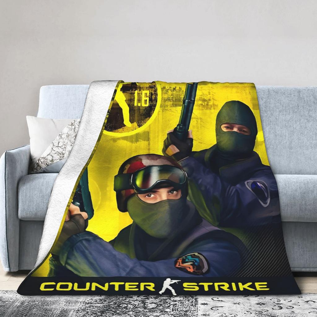 Counter Strike CS Go Fashion Blanket Shootting Game Art Plush Awesome Soft Throw Fashion Blanket for Home Textile Decor Outdoor