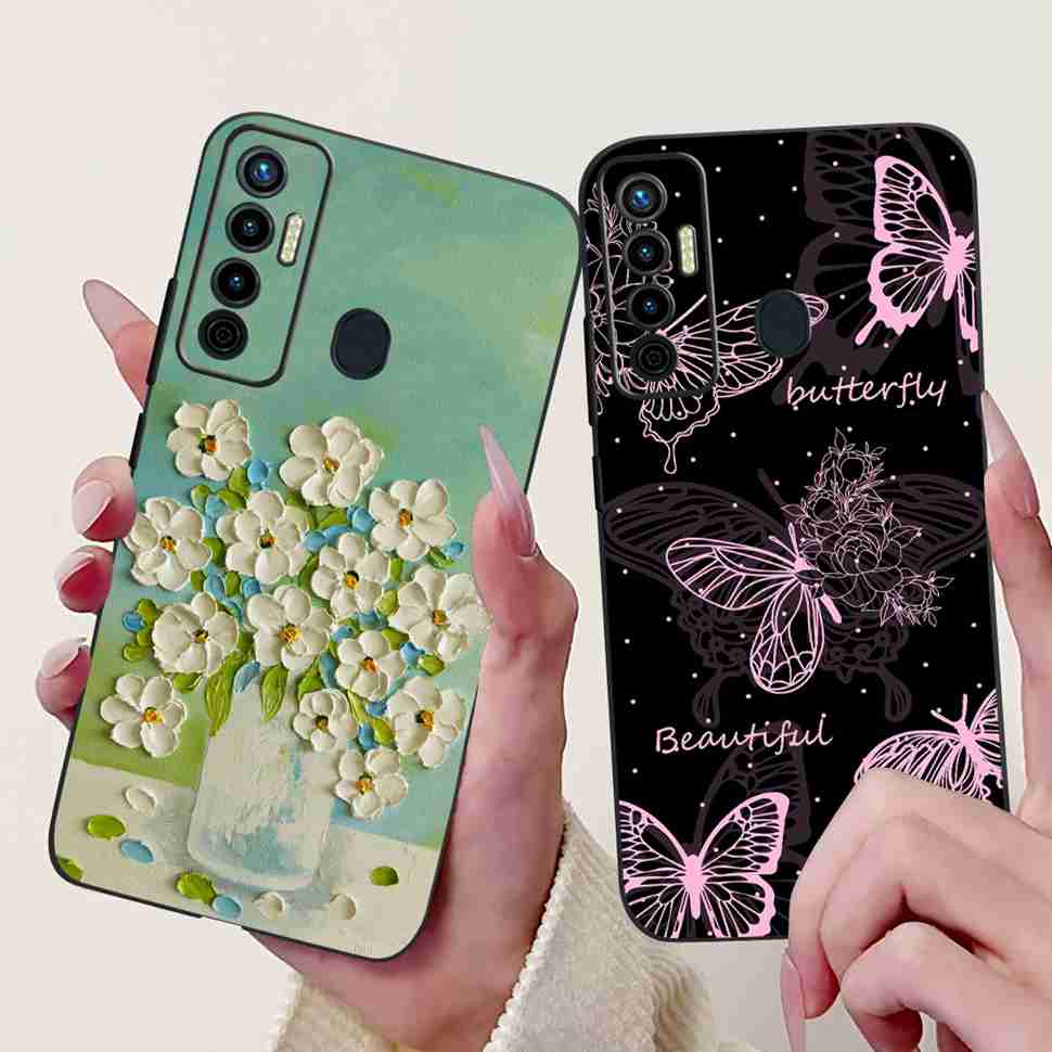 Cute Cat Cover For Tecno Camon 17 Case CG6 CG6j Silicone Soft Protection Shell For Tecno Camon 17 Camon17 Back Cover Casing 6.6"