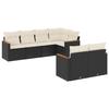 VidaXL Salon de Jardin avec Coussins 7 pcs, Canapés de Terrasse, Ensemble de Meubles de Patio, Mobilier d'Extérieur, Noir 3226140