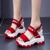 New Summer Sports Women's Sandals Woman Thick Bottom Wedge Platform Shoes for Women  High Heels Fashion Comfortable Red Pink