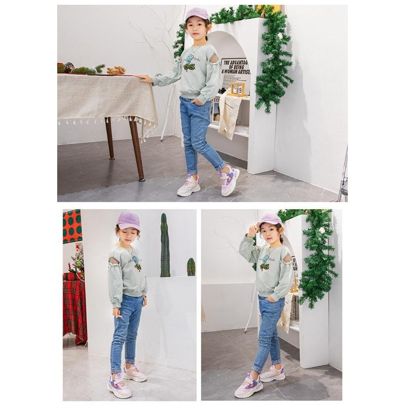 Спортивная обувь для девочек с двойной сеткой, весна и осень, новая удобная повседневная обувь для начальной школы, детская обувь, кроссовки с мягкой подошвой для детей