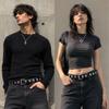 Black White Punk Women Men Belt PU Leather Streetwear Waist Belt Retro Pin Buckle Belt  For Jeans