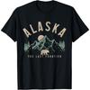Alaska The Last Frontier Vintage Mountains Bear Nature Lover T-Shirt